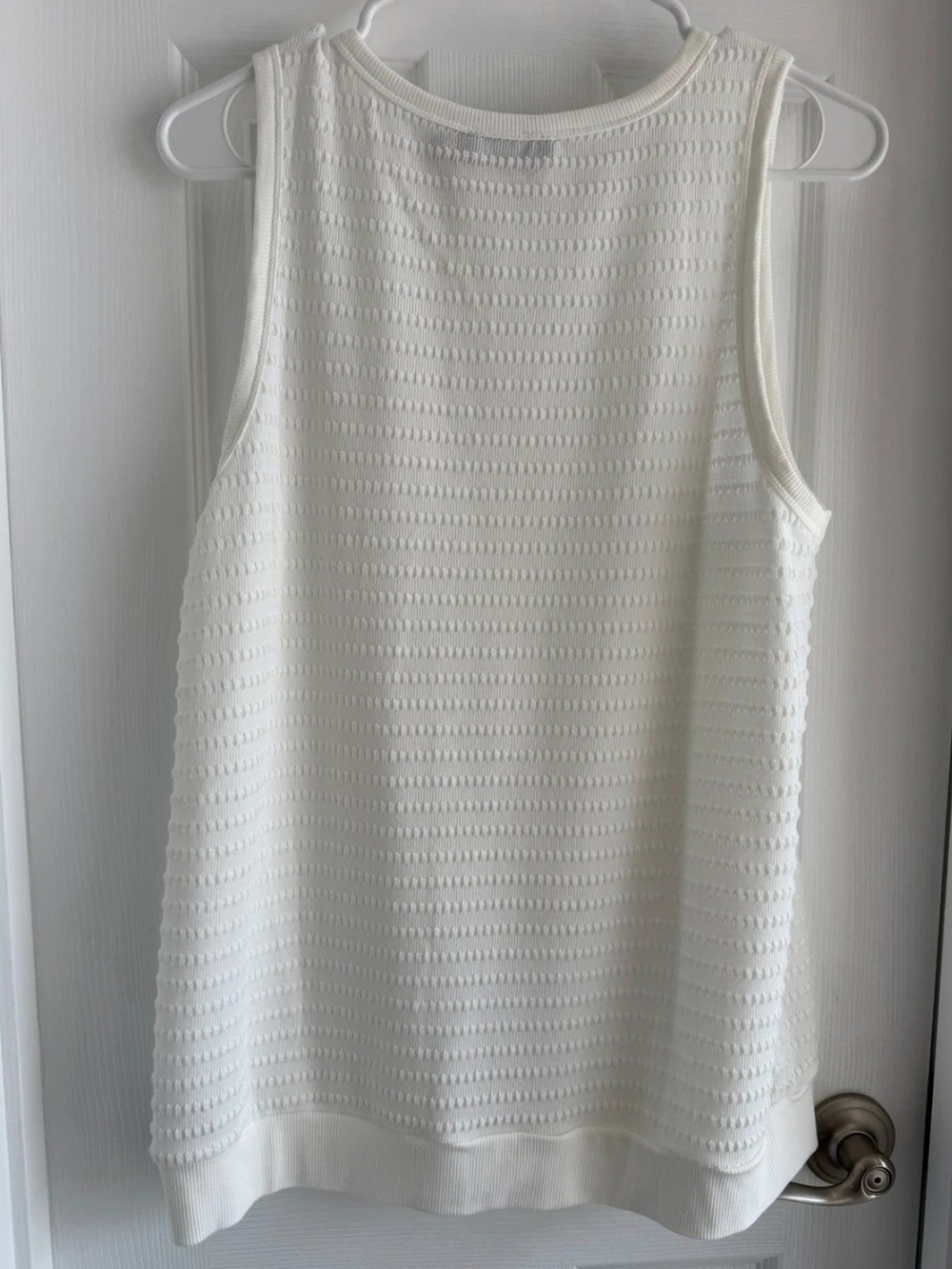 Doe & Rae Cream Textured Knit Tank Top - Picture 3 of 3